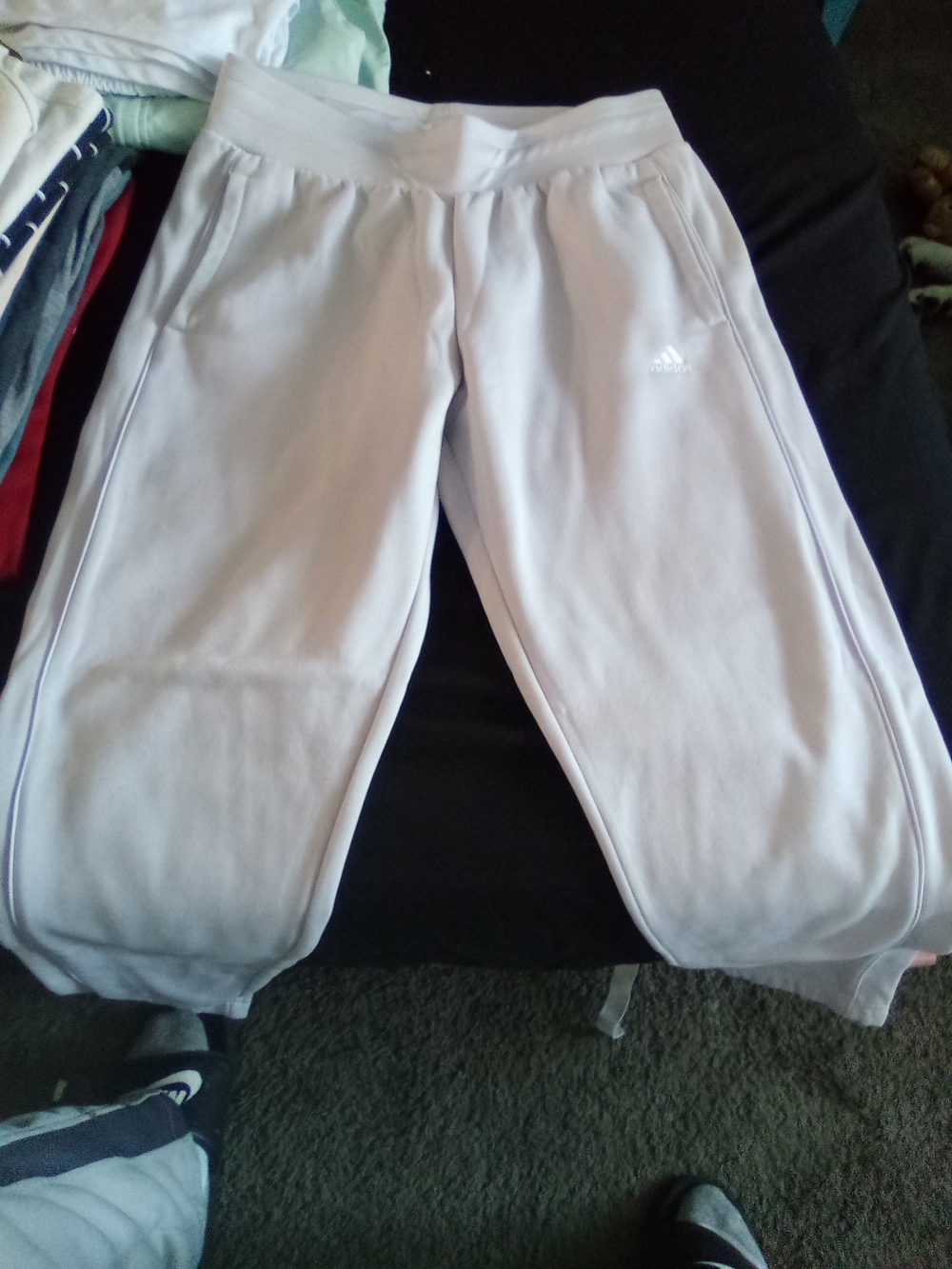 adidas Kids Light Pink Sweatpants with Elastic Waist